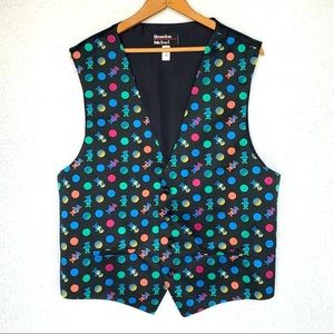 NWOT rare ‘80s designer teddy bear adjustable multicolored luxury vest